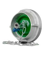Blindkupplung Storz B AL Deckel grün, m. Entwässerungshahn